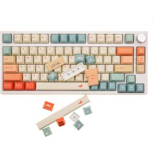 GK GAMAKAY 145 Keys Summer Love Theme Keycaps Set, Cherry Profile PBT Dye-Sub Double-Shot Keycap Set Suitable for LK67 TK75 /87/98/104/108 ANSI Layout Mechanical Gaming Keyboard (Orange)