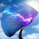 Wuchieal Porphetic Praise Dance Worship Flex Flag, radius 74" semicircle Lightning Dance Ministry Streamer (Lightning#BLUE-PURPLE)