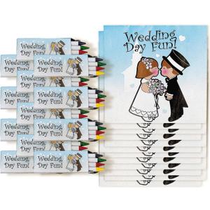 Fun Express Children's Wedding Coloring Books - Set of 12 activity pads, Crayons Included - Wedding Favors for Kids