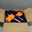 Amazon Basics Slim Velvet Non-Slip Space Saving Suit Clothes Hangers for Closet Organization, Navy Blue/Silver, 50-Pack