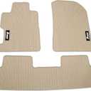 IKON MOTORSPORTS, Floor Mats Compatible with 2006-2011 Honda Civic Coupe & Sedan, Beige Latex Rubber Custom Fit All Weather Easy Clean Interior Car Carpets Full Set 3 Pieces