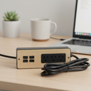 Drawer Outlet with PD 65W USB C, Recessed Power Strip with 3 Outlets 4 USB Ports, Recessed Outlet with 2M Flat Plug Cable for Side Table Sofa Table, Black