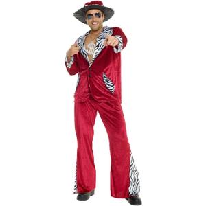 Morph Red Pimp Costume For Men - 70s Halloween Outfit Suit (X-Large)