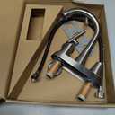 Bathroom Faucets for Sink 3 Hole, Hurran 4 inch Brushed Nickel Bathroom Sink Faucet with Pop-up Drain and Supply Lines, Stainless Steel Centerset Faucets for Sink Vanity RV