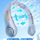 Portable Neck Fan - Rechargeable Personal Fan with Neck Support, 5-Speed Quiet Lightweight Long Lasting Neck Fan, Fathers Day, Mothers Day Gifts, Full Surround Cooling for Travel, Hot Flashes