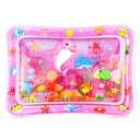 Yeeeasy Tummy Time Water Mat for Girl, Water Play Mat for Babies Inflatable Tummy Time Water Play Mat for Infants and Toddlers 3 to 12 Months Promote Development Toys Cute Baby, Pink