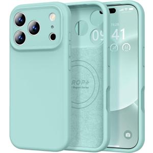 Vooii Magnetic for iPhone 17 Pro Max Case, Compatible with Magsafe (Premium Liquid Silicone) (Integrated Camera Control Button) Full Body Protective Anti-Scratch Microfiber Lining 6.9 inch, Mint