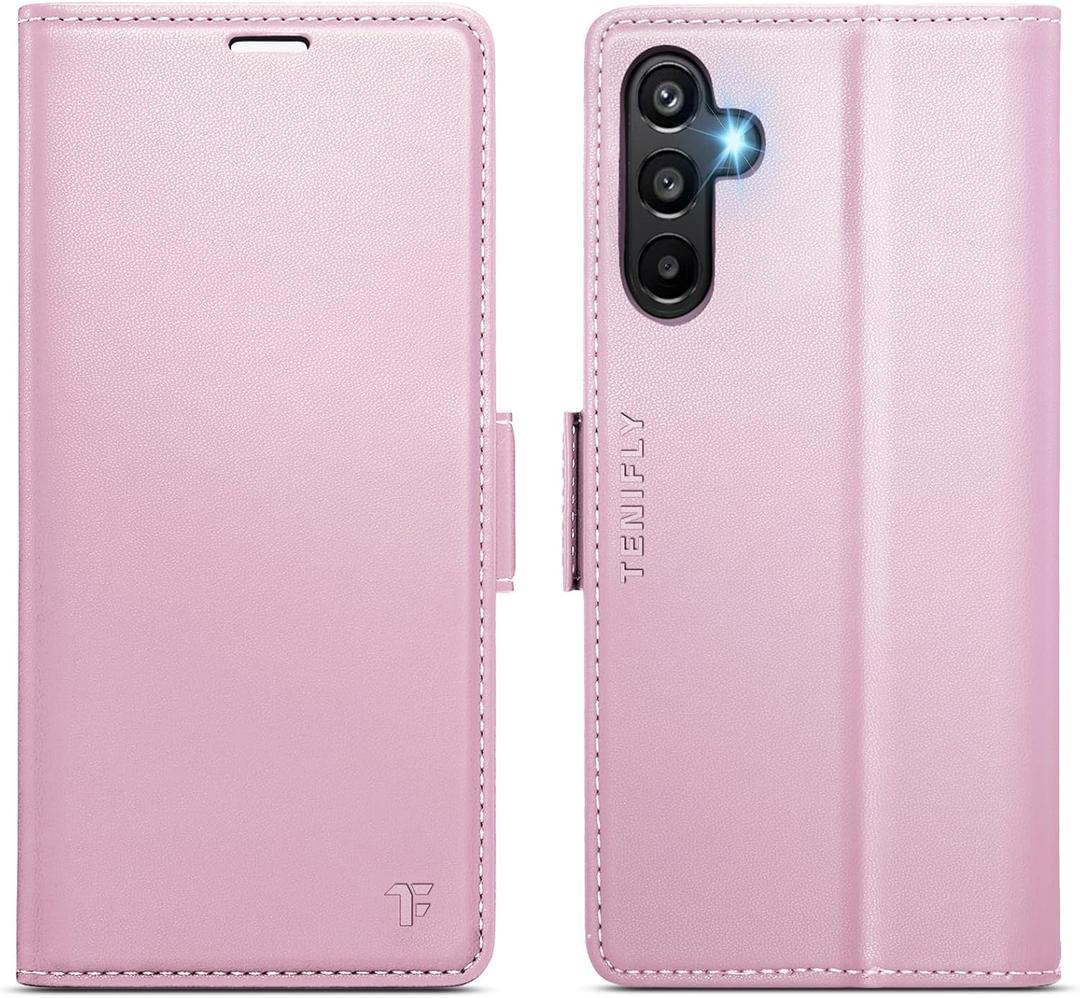 for Samsung Galaxy A16 Case Wallet with RFID Blocking Card Holder, PU Leather Kickstand Protective Flip Phone Cover Fit for Galaxy A16 5G 6.7", Rose Gold