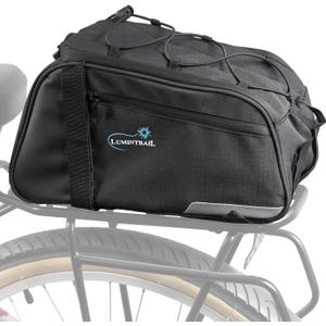 Lumintrail 8L Bike Trunk Bag - Durable Bicycle Cargo Rack Bag - Secure Rack Attachments - For Bike Rear Racks