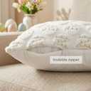 Easter Pillow Covers 18x18 inch Set of 2 Soft White Egg Easter Decorations Cases Throw Pillows for Home Living Room Sofa