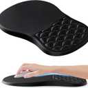 Ergonomic Mouse Pad Wrist Support with Memory Foam&Non-Slip Pu Base Cushion Massage Bump,Mouse Pad with Wrist Rest for Carpal Tunnel Pain Relief,Work from Home Essentials