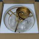 YYJLX Modern E26 Small Crystal Chandelier Semi Flush Mount Ceiling Light Fixture Gold Ceiling Lamp for Hallway Bedroom Bathroom Closet Bedroom Foyer