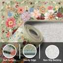 Green Area Rugs 9x12 Washable Non-Slip Floral Low Pile Large Rug for Living Room, Bedroom, Farmhouse, Dining Room