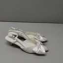 ALICEPUB Women's Slingback Kitten Heels - Closed Pointed Toe Low Heels Comfortable Dress Shoes for Wedding, Bridal, Business, Office, Work, Casual Pumps, size 7