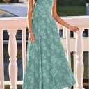PRETTYGARDEN Womens Summer Dresses 2026 Casual Sleeveless Square Neck Formal Wedding Guest Beach Vacation Boho Maxi Dress (Green, S)