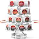 K Cup Holder, Acrylic Coffee Pod Carousel 30 Pods Holder Stand Spins 360-Degrees Transparent for Home or Office Kitchen Counter Organizer