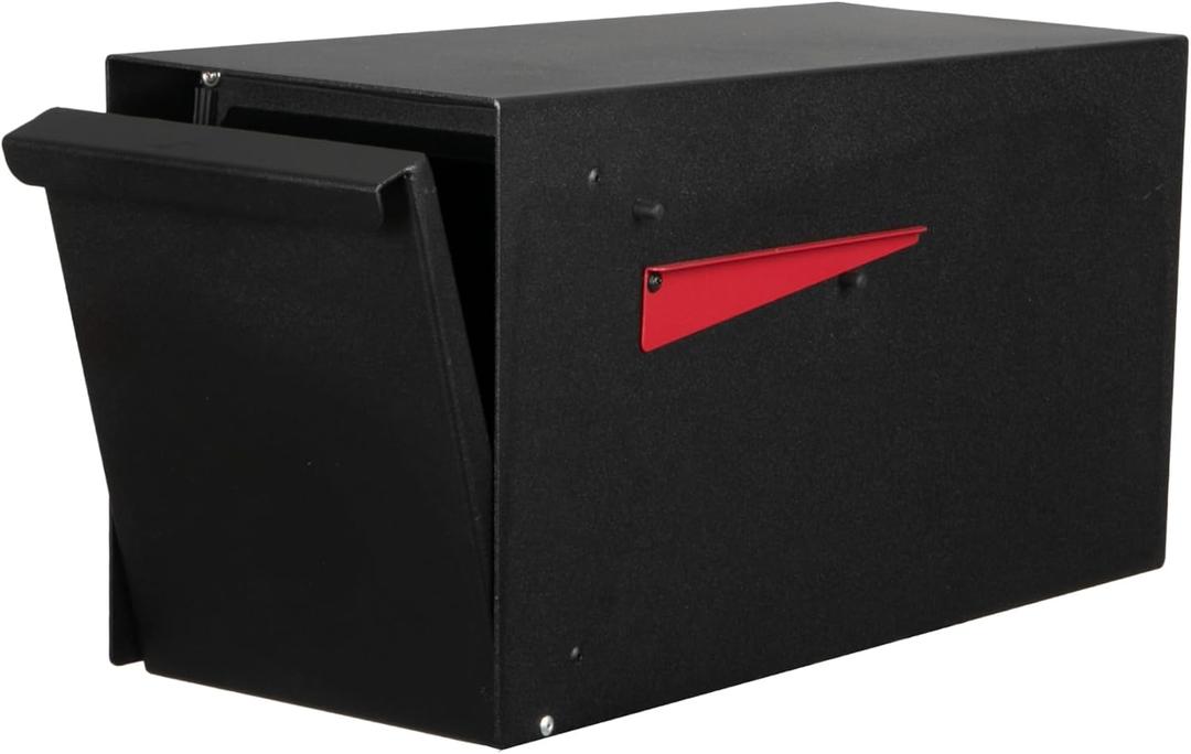 Ilyapa Indestructible Heavy Duty Modern Mailboxes for Outside Post Mount - 21x10x 8 Inch Large Mailbox, Black Heavy Gauge Metal Mail Box - Mail Boxes for House Outside, Rural, Residential or Curbside