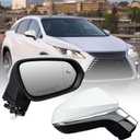 Right Passenger Side Mirror For 2016-2022 Lexus RX350 350L RX450H RX450HL Mirrors with Blind Spot Indicator,Heated,Memory,Turn Signal Indicator,Auto Folding,without Camera(Pearl White)