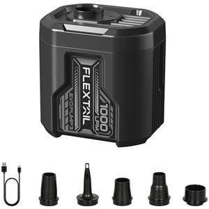 FLEXTAILGEAR 5KPa Air Mattress Pump,1000L/min Ultra Large Air Flow Air Pump for Inflatables, Rechargeable Inflatable Bed Pumps -Electric Air Pump for Kayaking Air Beds Sleeping Pads Pool Floats (Black)