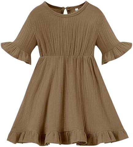 Neutocd Toddler Baby Girl Dress Summer Cute Dress for Girls Casual Little Girl Cotton Dress A-line Ruffle Sleeve Beach Dress, Size 90 Neutocd Toddler Baby Girl Dress Summer Cute Dress for Girls Casual Little Girl Cotton Dress A-line Ruffle Sleeve Beach Dress, Size 90