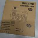 RESTMO 3-Dial Analog Sprinkler Timer with Brass Inlet & Outlet, Mechnical Water Timer for Garden Hose with Manual/Rain Delay, Automatic Drip Irrigation System, 480 Minutes Max Watering, Easy to Set Up