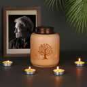 Cremation Urns for Human Ashes Adult Male Female,Medium Urns for Human Ashes Keepsake Made of Bamboo,Decorative Urns Ash Container with Tree of Life Pattern,Hold Up to 83 Cubic Inch