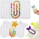 2 x 2pcs Resin Bookmark Molds Paperclip Shape Bookmarks Silicone Mold Jumbo Paper Clips Bookmarks Casting Mould Butterfly Star Craft Resin Bookmark Moulds for UV Epoxy Crafts DIY Book Lover Christmas