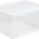 Wham Storage Pack of 1-37 Litre Crystal Plastic Storage Boxes with Lids