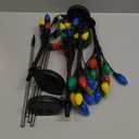 C7 Solar Christmas Lights Outdoor, 4Pack Christmas Pathway Lights with 48 LED Strawberry Multicolor Lights, 8 Modes Outdoor Waterproof Xmas Decorations Lights for Garden,Yard,Pathway (4 Pack)