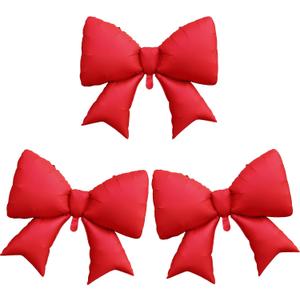 2 x Red Bow Balloons 38 Inch, Giant Red Bowknot Foil Mylar Coquette Party Decorations for Women Girls Birthday Valentines Day Galentines Engagement Wedding Anniversary Bachelorette Decorations Supplies