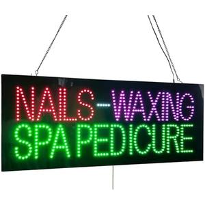 Radytte Nails Waxing Spa Pedicure Sign, 32"x13", Commecial Display for Nail Salon, Beauty Spa, Hair Waxing Studio, High Brightness, Multiple Light Flashing Modes, Wall Window Storefront Decor