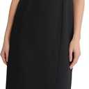 Kasper Women's Sleeveless Tie-Neck Sheath Dress, 4 Petite, Black 