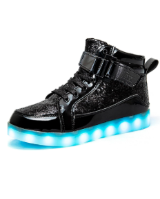 IGxx LED Light Up Shoes for Men USB Recharging High Top LED Sneakers Women Kids 46