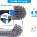 TidyMister 20'' 2 in 1 Pool Brush Head Cobweb Duster Heavy Duty Pool Cleaning Detachable Round Brush with EZ Clip & Wavy Nylon Bristles for Inground Pool & Above-Ground Pool (Without Pole)
