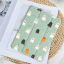 Cute Spooky Ghost for iPad Air 11" M3(2025)/M2(2024),iPad Air 5th/4th Gen 10.9" Halloween Spirit Clear Hard Back Hybrid Case,with Pencil Holder Trifold Stand Tablet Cover for Women