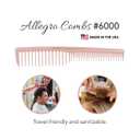 Allegro Combs 6000 Teasing Combs Lift Vent Hair Combs Space Tooth Wide Tooth Barber Stylist Curly Hair Parting 12 Pc. (Rose)