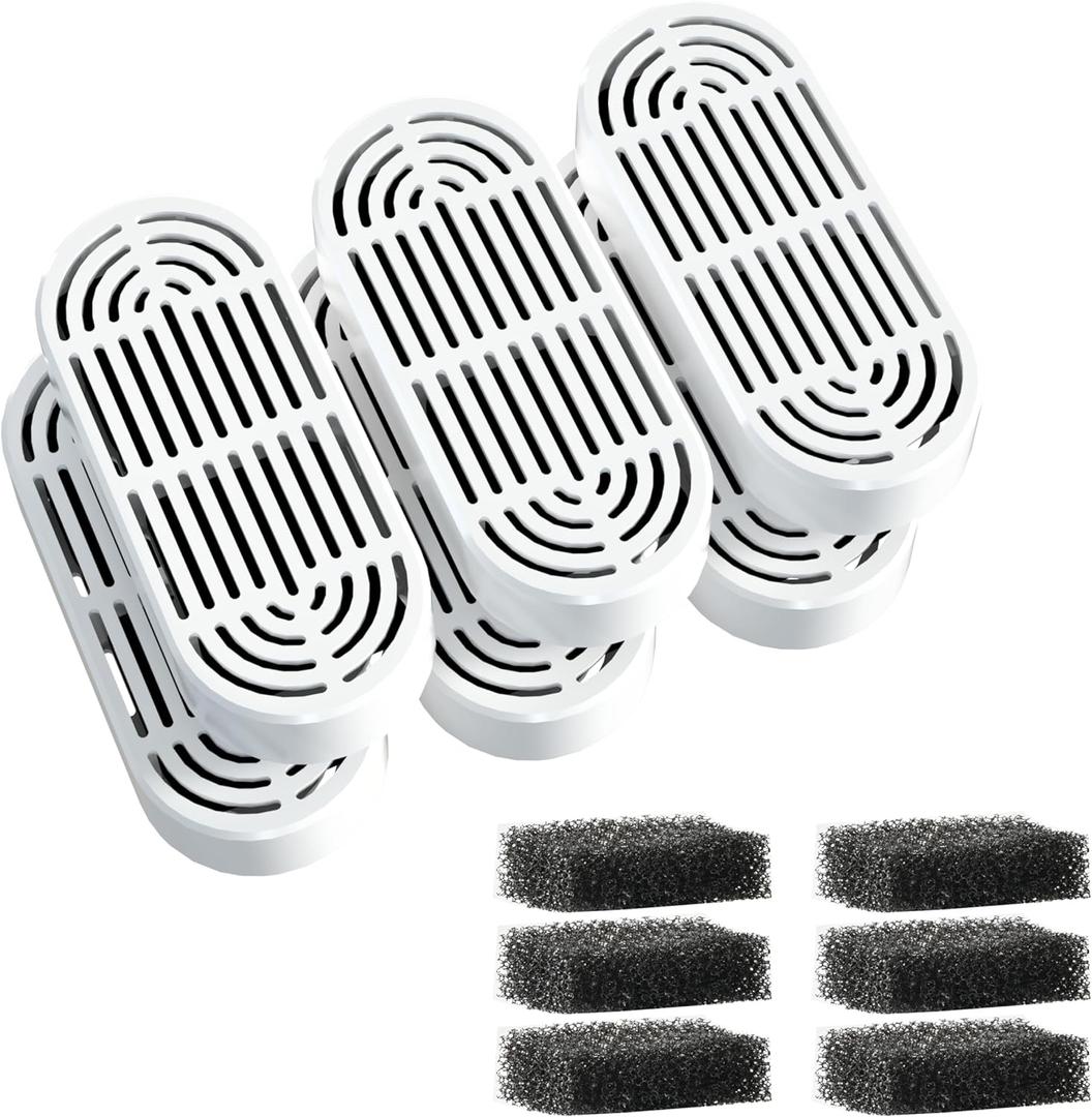 6 Pack Cat Water Fountain Filter Set, Active Carbon Filter for 3.2L Wireless Cat Water Fountain