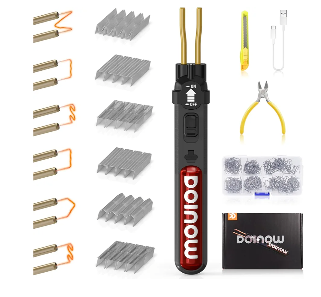 Cordless Plastic Welder Kit, DOINOW Portable Plastic Welding Kit with 300 Hot Plastic Stapler, USB-C Charging, Plastic Repair Kit for Bumper and Plastic Repairs, Gift for Dad, Mom, DIYer, Women, Men