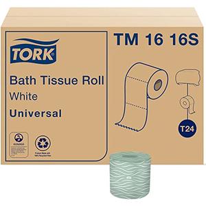 Tork Septic Safe Toilet Paper, White, 2-Ply 100% Recycled, Eco-Friendly, T24 Compatible 96 Rolls x 500 Sheets (TM1616S)