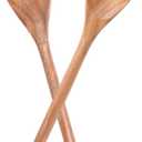 2PCS Acacia Wooden Spoons For Cooking-14 Inch Smooth Finish Cooking Spoons-Comfortable Grip Wood Spoons for Cooking - Non-Stick Cooking Utensils (Cooking Spoons 2pcs)