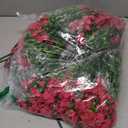 Lnoicy 20 Bundles Artificial Fake Flowers for Outdoor Faux Eucalyptus Flowers for Home Decoration,Fake Plants UV Resistant for Porch/GardenRose Red