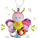 Baby Stroller Toy and Car Seat Toy for Infant with Teether Hanging Rattle Toys Clip on Stroller Toy Soft Plush Baby Toys for Boys and Girls 3-12 Months, Butterfly