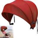 DaisyInner 1 Pcs Beach Chair Umbrella Canopy Extra Large Foldable Chair Sun Shade with Adjustable Clamp for Beach Camping Fishing Lounge Outdoor (Brick Red)