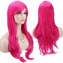 Akstore 28 inch Fashion Wigs Long Wavy Curly Hair Cosplay Wig (Rose)