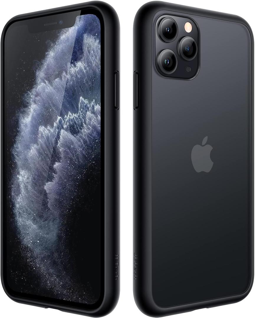 JETech Matte Case for iPhone 11 Pro Max 6.5-Inch, Shockproof Military Grade Drop Protection, Frosted Translucent Back Phone Cover, Anti-Fingerprint (Black)