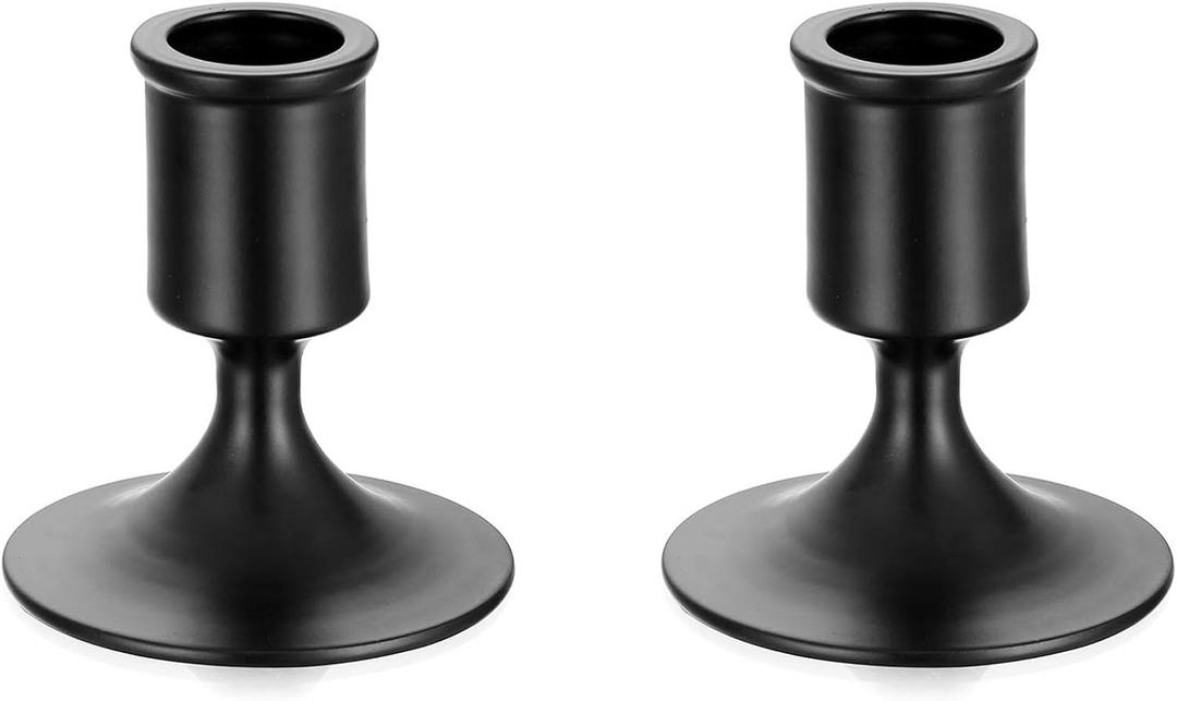 Sziqiqi Candlestick Candle Holders Black - Decorative Candle Holders for Candlesticks Taper Candles for Dinning Coffee Table Fireplace Mantel Home Decorations 2 Pieces (Black-style 1)