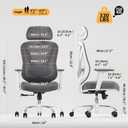 HOLLUDLE Ergonomic Mesh Office Chair - 3D Adjustable Lumbar Support & 3D Armrests, V-Shaped Back, Adjustable Desk Chair for Office & Home, White, Medium
