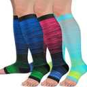 Sooverki Copper Compression Socks for Women & Men Open Toe 15-20mmHg is Best Support for Circulation Recovery All Day Wear (XX-Large, 04 Assorted 1)