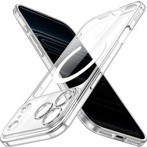 JETech Magnetic Slim Case for iPhone 17 Pro Max 6.9-Inch Compatible with MagSafe, Camera Lens Full Protection, Ultra-Thin Lightweight Clear Minimalist Protective Phone Cover (Clear)