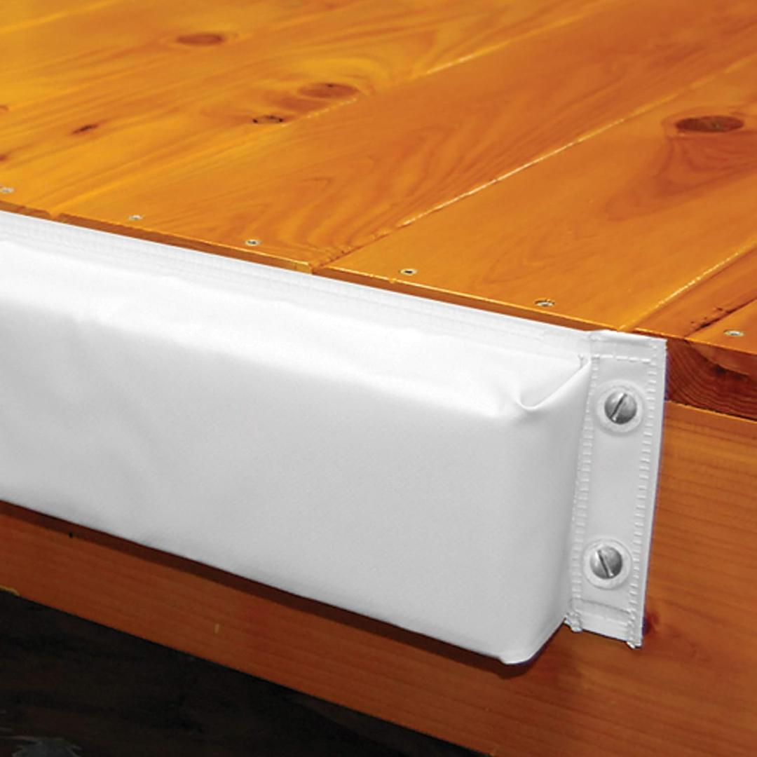 TaylorMade TAM344 Vinyl Covered Dock Bumper, White, 24"L x 4"T x 2-1/2"D
